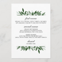 Cardápio de Casamento Elegante Vegetação