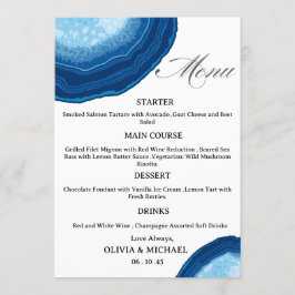 Menu Cardápio de Casamento em Ágata Azul Fatiada