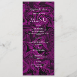 Menu Cardápio de Casamento em Caligrafia Roxa