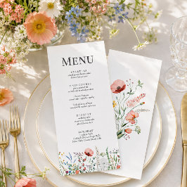 Menu Cardápio de Casamento em Campo de Flores Silvestre