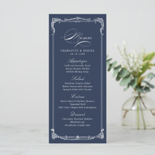 Menu Cardápio de Casamento em Letra Clássica com Moldur