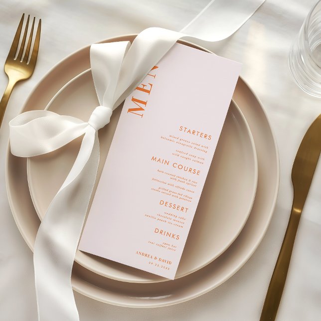 Menu Cardápio de Casamento Esmagador Damasco Pêssego La (Criador carregado)