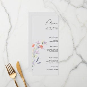 Menu Cardápio de casamento floral Boho