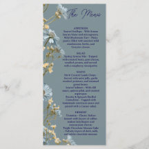 Cardápio de Casamento Floral, Cardápio Minimalista
