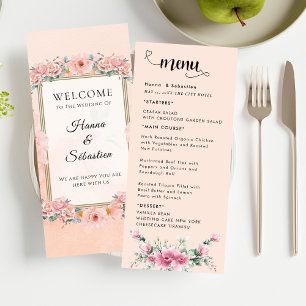 Menu Cardápio de Casamento Floral de Outono