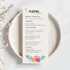 Menu Cardápio de Casamento Floral de Outono