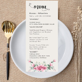 Menu Cardápio de Casamento Floral de Outono