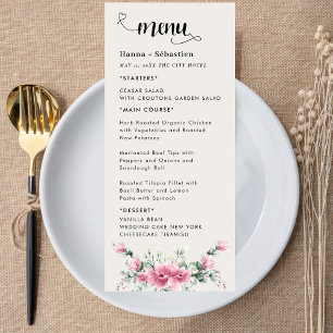 Menu Cardápio de Casamento Floral de Outono