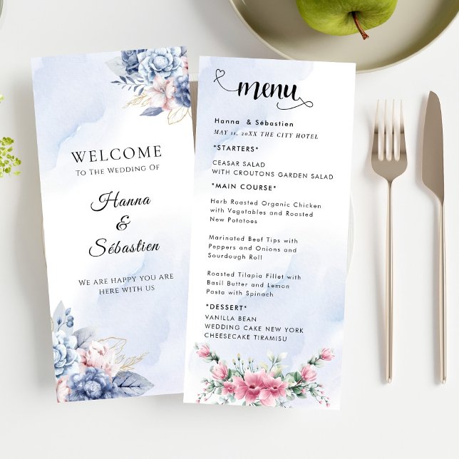 Menu Cardápio de Casamento Floral de Outono (Criador carregado)