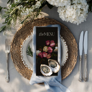 Menu Cardápio de Casamento Floral Elegante Burgundy Moo