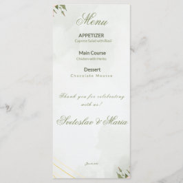 Menu Cardápio de Casamento Floral Rosa e Geométrico Dou