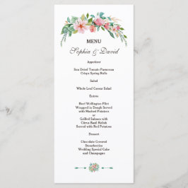 Menu Cardápio de casamento floral tropical Exótico Luau