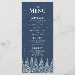 Menu Cardápio de Casamento Floresta de Inverno Rústico
