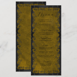 Menu Cardápio de casamento gótico elegante