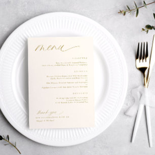 Menu Cardápio de Casamento Homem Letra Romântica Suave