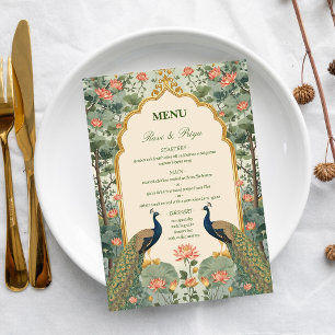 Menu Cardápio de Casamento Indiano Pichwai de Luxo
