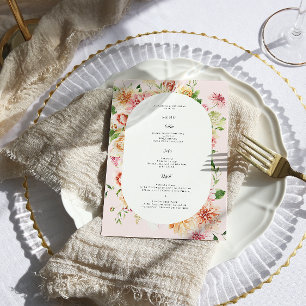 Menu Cardápio de Casamento Jardim Floral Afterglow