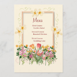 Menu Cardápio de Casamento Jardim Floral Romântico