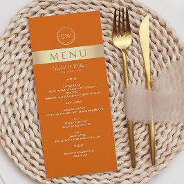 Menu Cardápio de Casamento Laranja Moderno