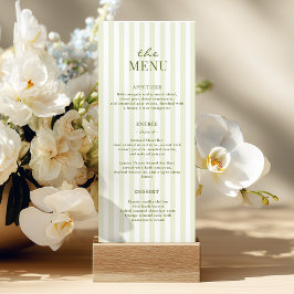Menu Cardápio de Casamento Listras Verdes