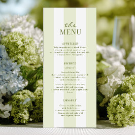 Menu Cardápio de Casamento Listras Verdes