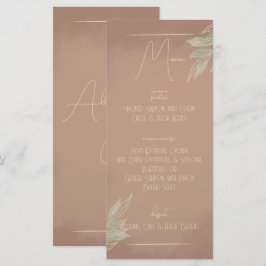 Menu Cardápio de Casamento Minimalista Boho Terracota