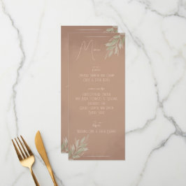 Menu Cardápio de Casamento Minimalista Boho Terracota (