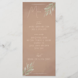 Menu Cardápio de Casamento Minimalista Boho Terracota (