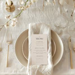 Menu Cardápio de Casamento Minimalista Café com Leite S