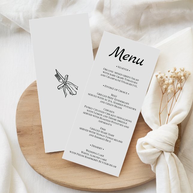 Menu Cardápio de Casamento Minimalista Elegante (Criador carregado)