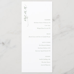 Menu Cardápio de Casamento Minimalista Elegante