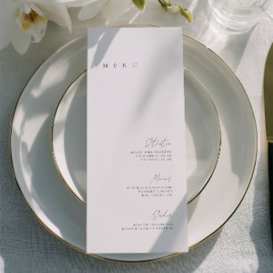 Menu Cardápio de Casamento Minimalista Elegante Preto e