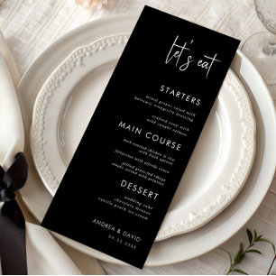 Menu Cardápio de Casamento Minimalista Letra Moderna Va
