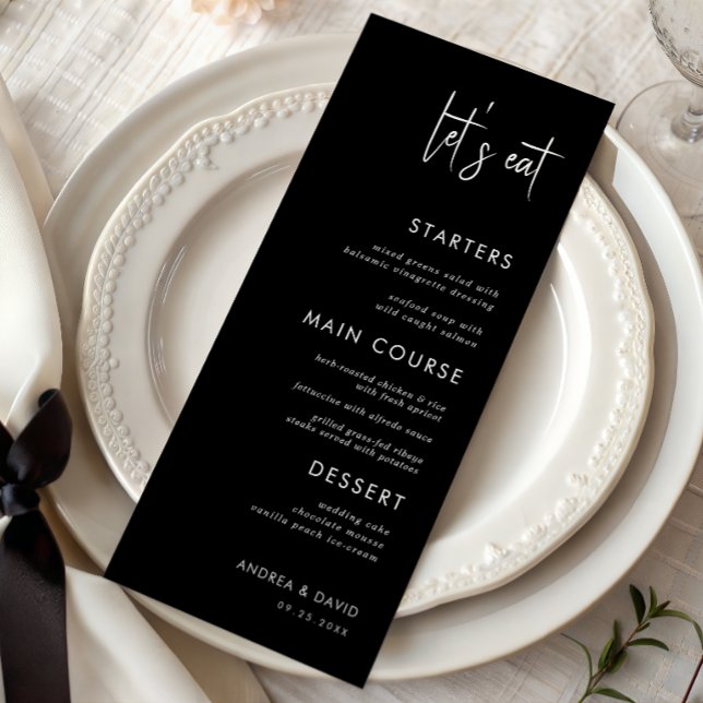 Menu Cardápio de Casamento Minimalista Letra Moderna Va (Criador carregado)