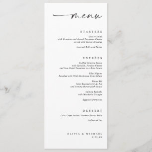 Menu Cardápio de Casamento Minimalista Moderno Alinhado