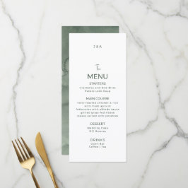 Menu Cardápio de casamento minimalista moderno plano.