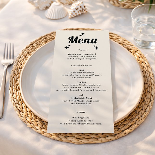 Menu Cardápio de Casamento Minimalista Retro (Criador carregado)