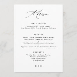 Menu Cardápio de Casamento Minimalista Simples Elegante