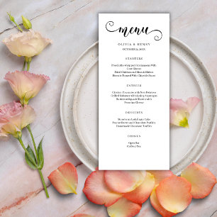 Menu Cardápio de Casamento Minimalista Simples Moderno