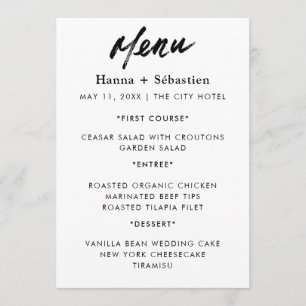 Menu Cardápio de Casamento Moderno