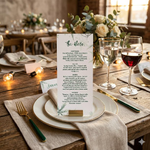 Menu Cardápio de Casamento Moderno, Cardápio Minimalist