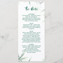 Cardápio de Casamento Moderno, Cardápio Minimalist