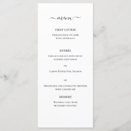 Menu Cardápio de Casamento Monograma Clássico Preto e B