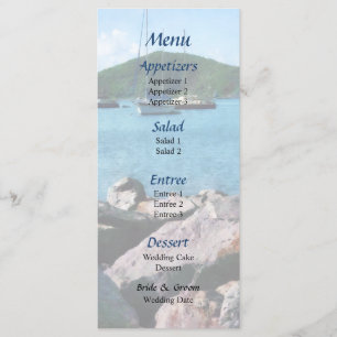 Menu Cardápio de Casamento na Costa Rochosa de St. Thom