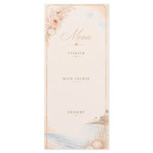 Cardápio de Casamento na Praia com Aquarela Editáv