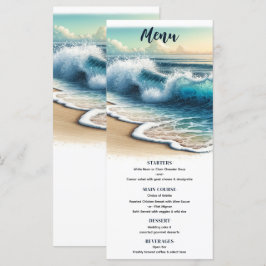 Menu Cardápio de Casamento na Praia com Ondas do Oceano