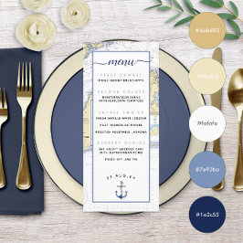 Menu Cardápio de casamento náutico de Martha's Vineyard