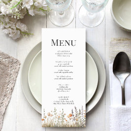 Menu Cardápio de Casamento no Prado de Flores Silvestre