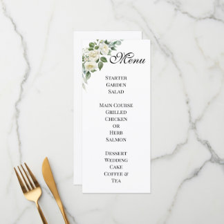 Menu Cardápio de Casamento Personalizado Flor de Marfim