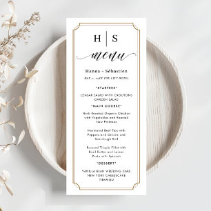 Menu Cardápio de Casamento Preto e Branco